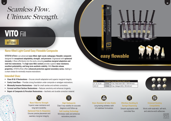 VITO Fill eFlow Refills - Nano-filled Flowable Composite (Single Shade 3g)