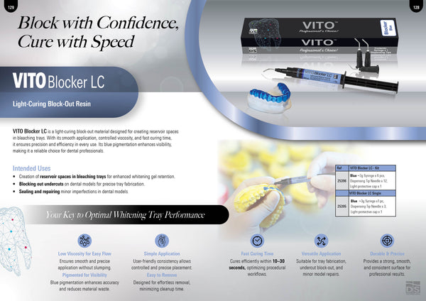 VITO Blocker LC — Light-Cured Block-Out Resin (Blue 3g Syringe)
