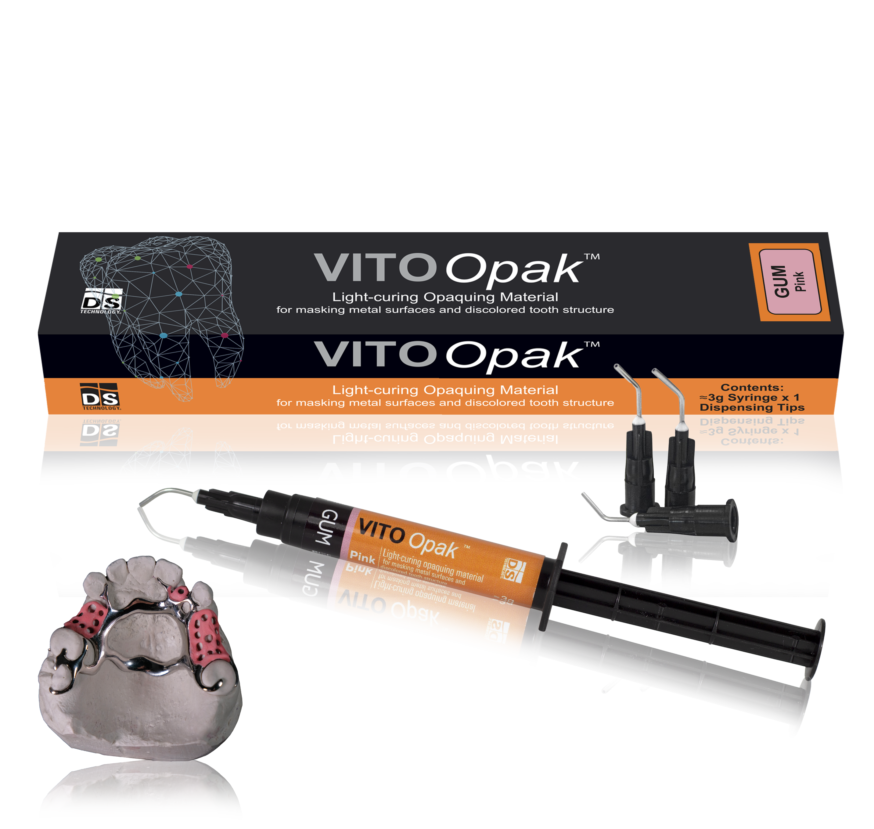 VITO Opak — Light-Cured Opaquing Material Refill (Pink 3g Syringe)