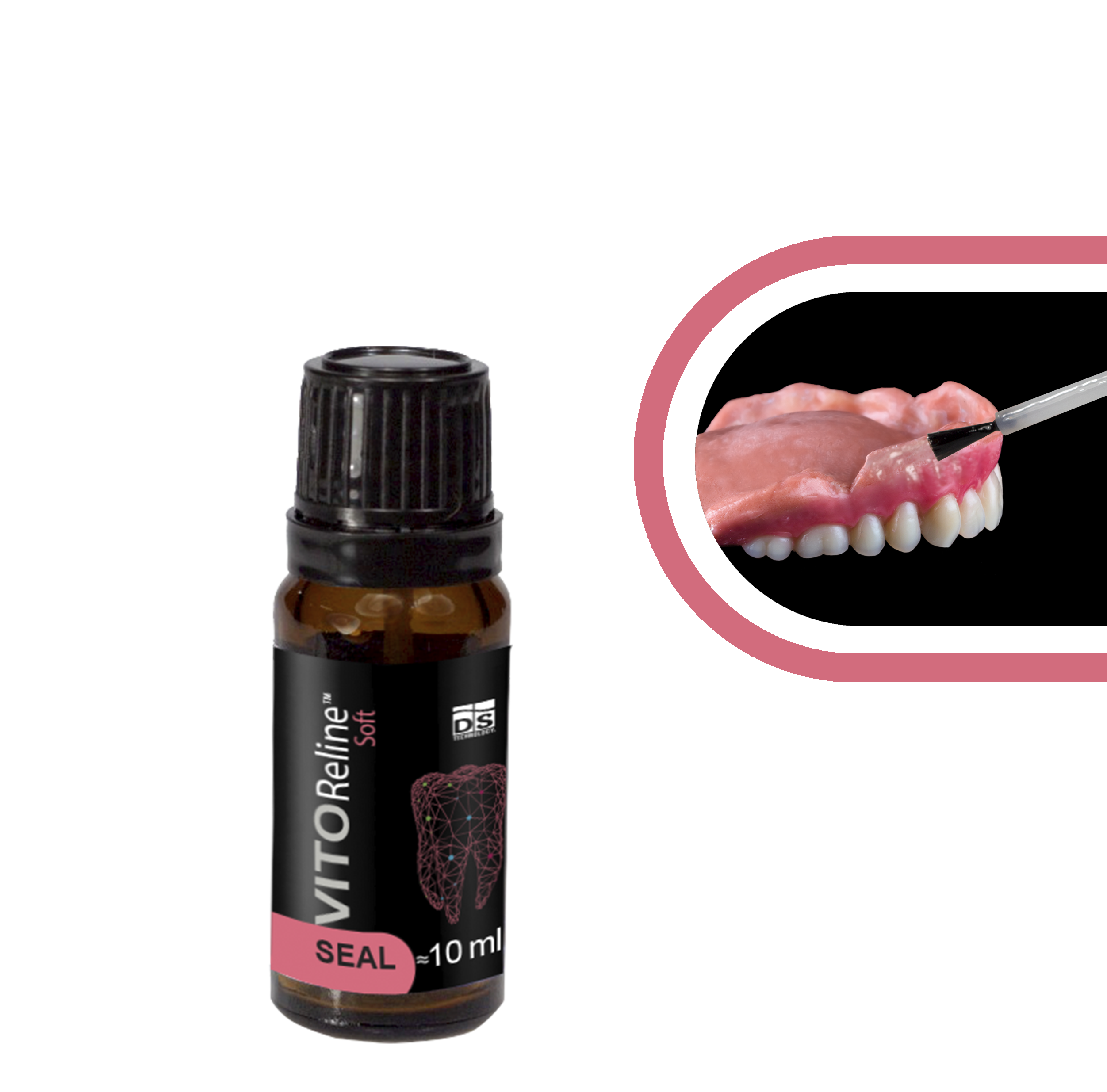 VITO Reline HARD — Hard Chairside Denture Reline Material (Pink 50ml Automix Cartridge)