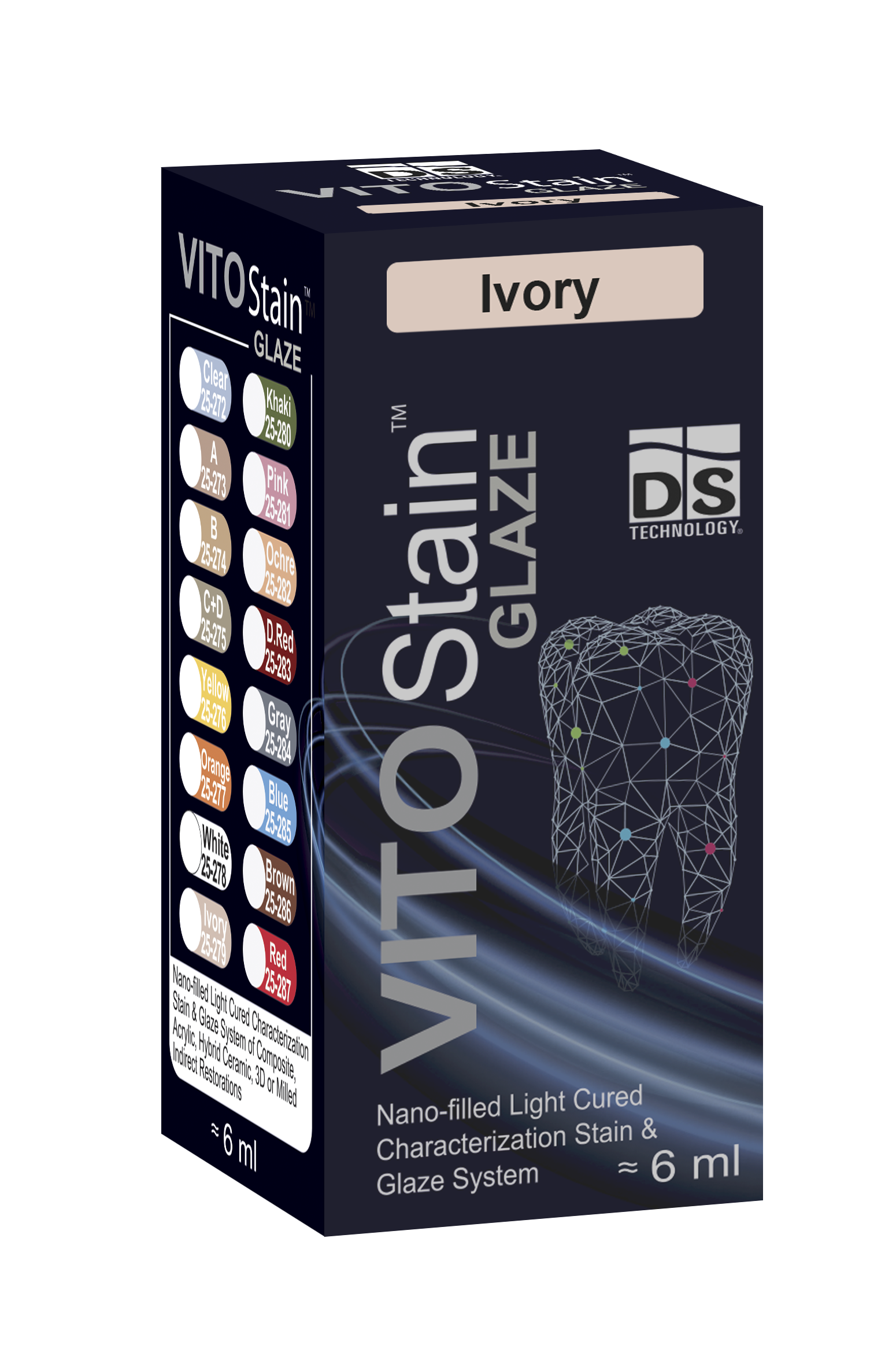 VITO Stain GLAZE Nano-filled Light-cured Characterization Stain 6ml