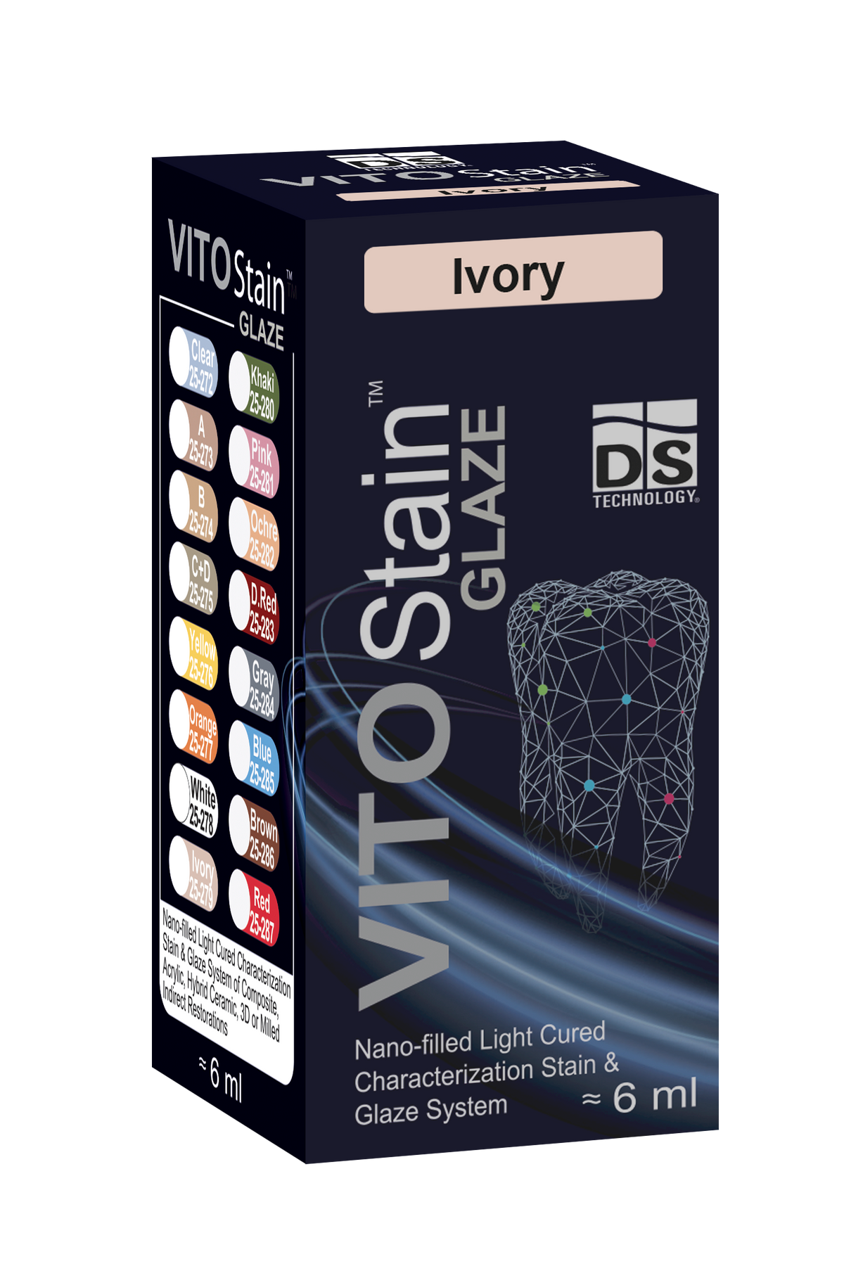 VITO Stain GLAZE — Tooth Stain Kit (5 Tooth-Tone Stains + Clear Glaze)