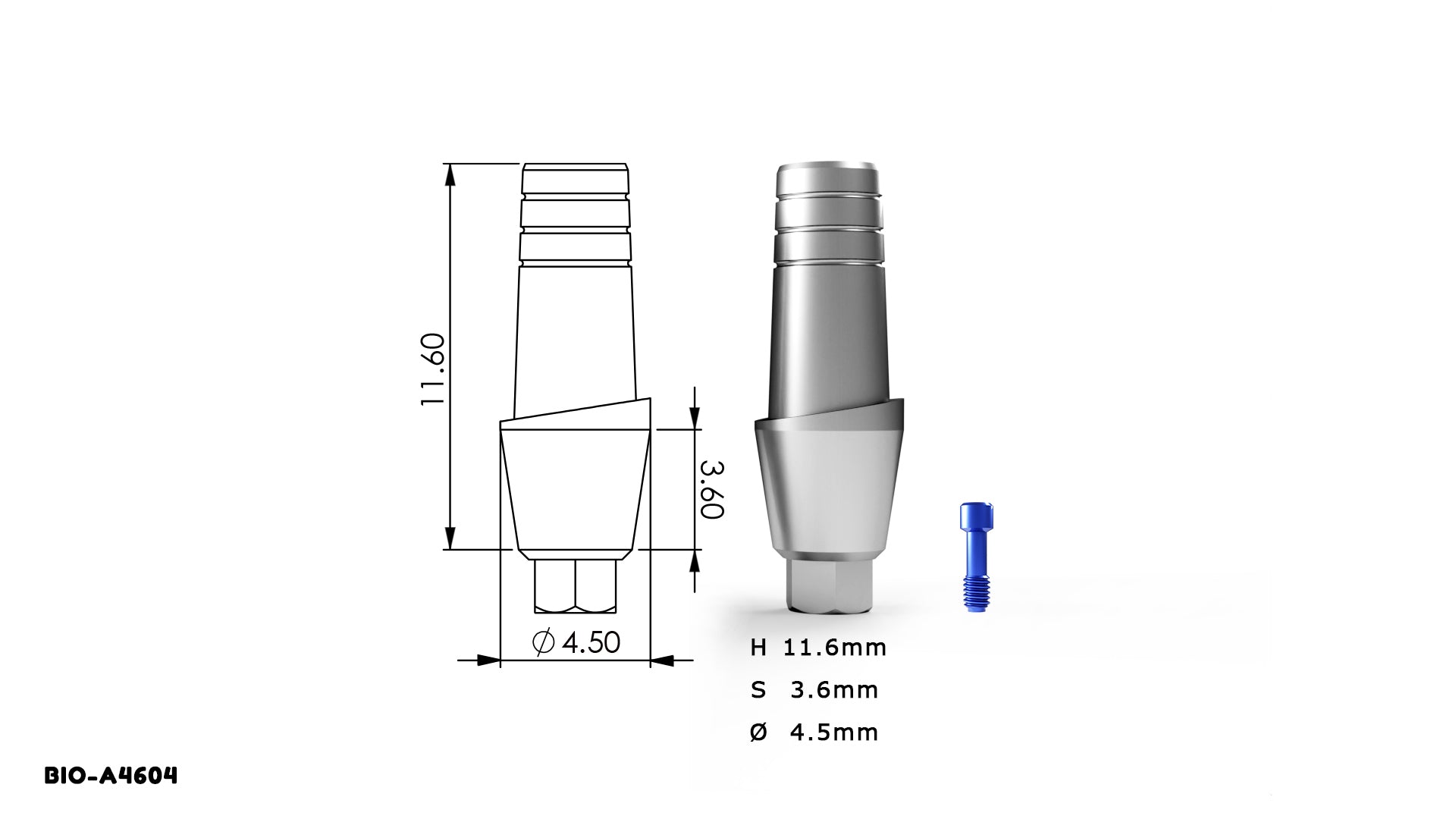DST IMPLANT — Straight Anatomic Titanium Abutment (Internal Hex System, 10-Pack)