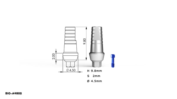 Straight Shoulder Abutment - Internal Hex system 10 Pack