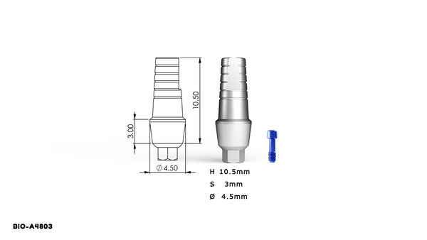 Straight Shoulder Abutment - Internal Hex system 10 Pack