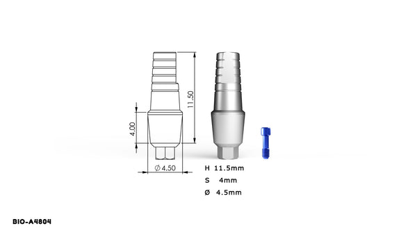 Straight Shoulder Abutment - Internal Hex system 10 Pack