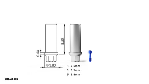 Straight Shoulder Abutment Narrow - Internal Hex system 10 Pack