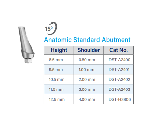 15° Anatomic Titanium Abutment