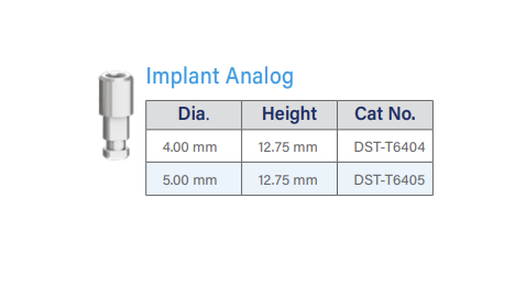 Analog for internal hex dental implant