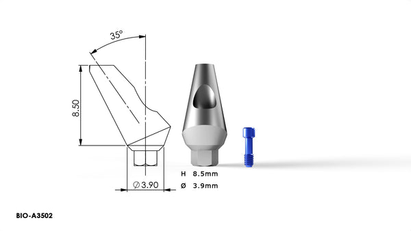 35° Angular Abutment Height 9 mm - Internal Hex System 10 Pack