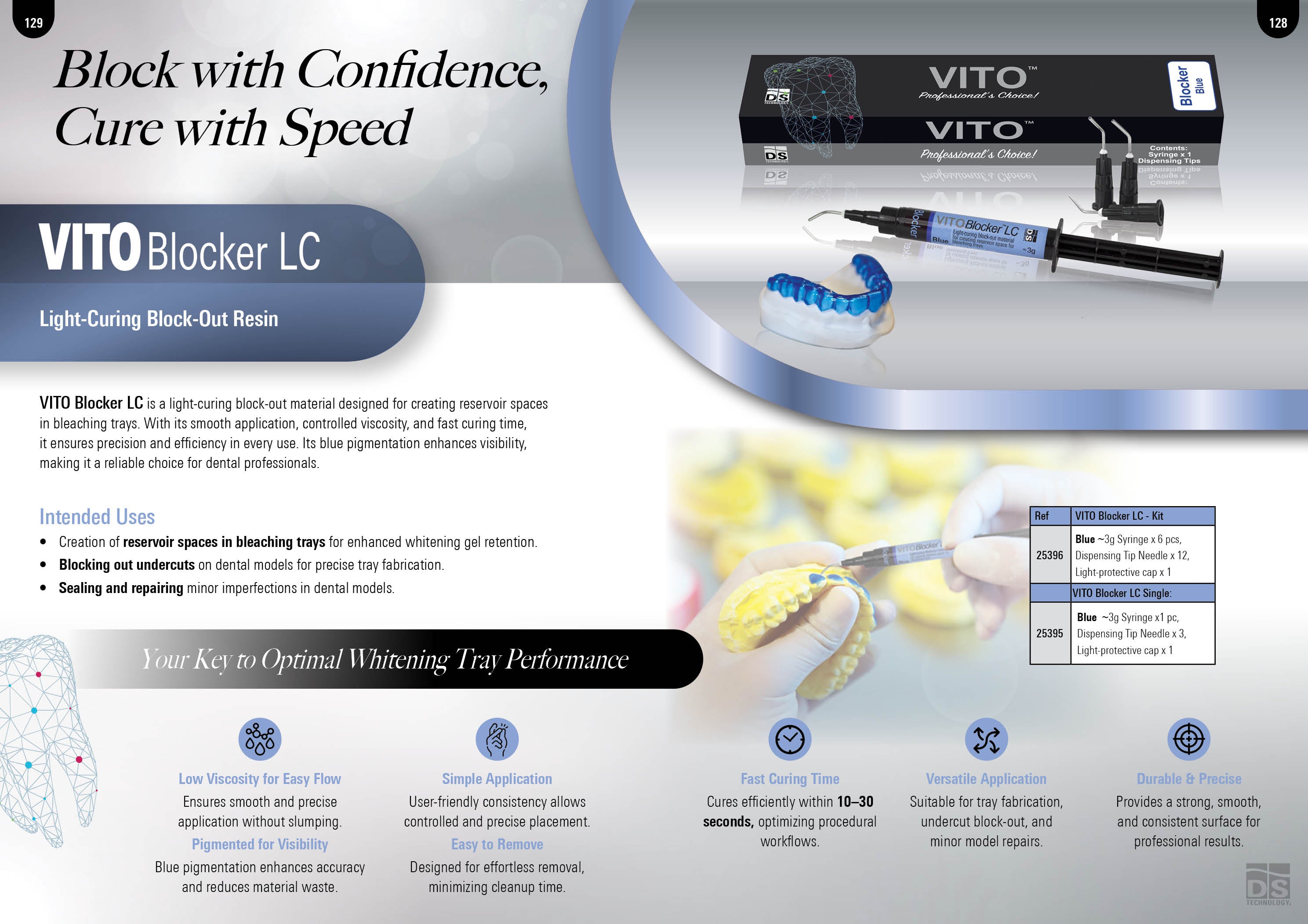 VITO Blocker LC — Light-Cured Block-Out Resin (Blue 3g Syringe)