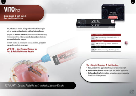 VITO Fix SC — Self-Cured Denture Repair Resin (Pink 50ml Automix Cartridge)
