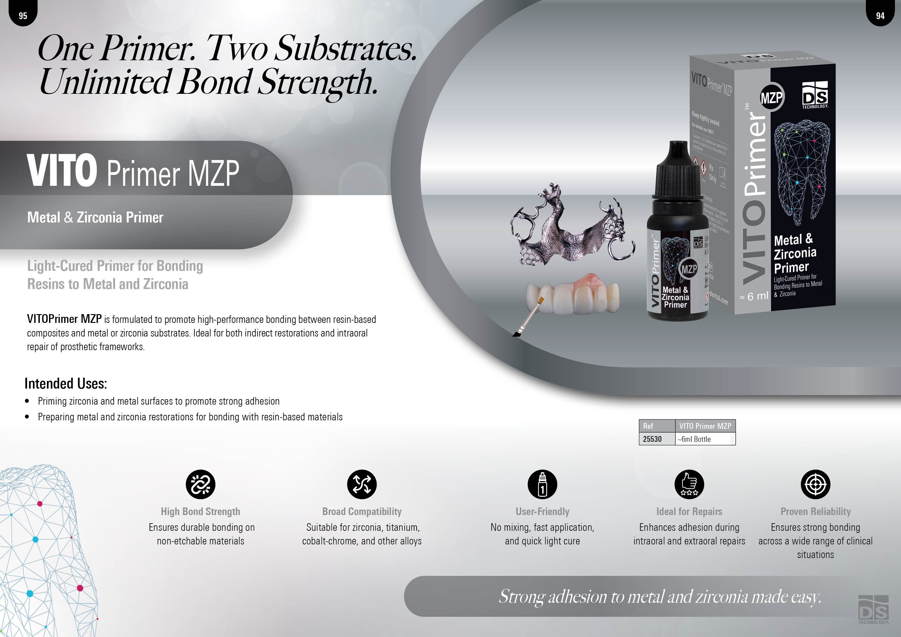 VITO Primer MZP — Light-Cured Metal & Zirconia Bonding Primer (6ml Bottle)