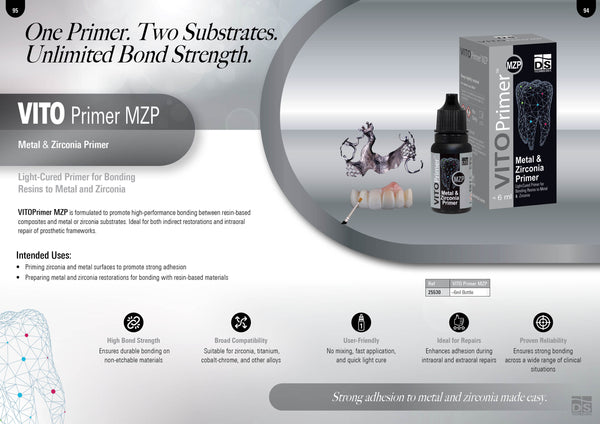 VITO Primer MZP — Light-Cured Metal & Zirconia Bonding Primer (6ml Bottle)