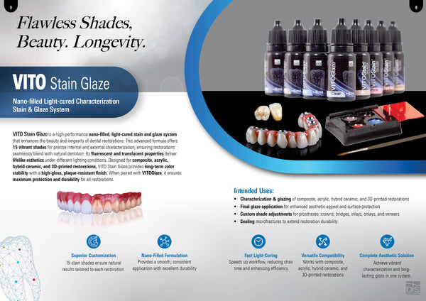 VITO Stain GLAZE Nano-filled Light-cured Characterization Stain 6ml