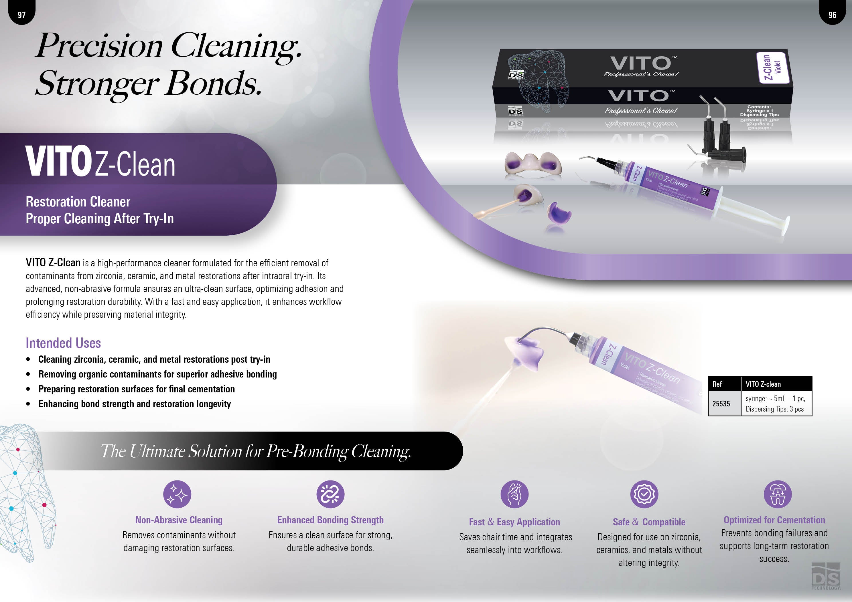 VITO Z-Clean — Restoration Cleaner Gel for Post Try-In Cleaning (Translucent 5ml Syringe)