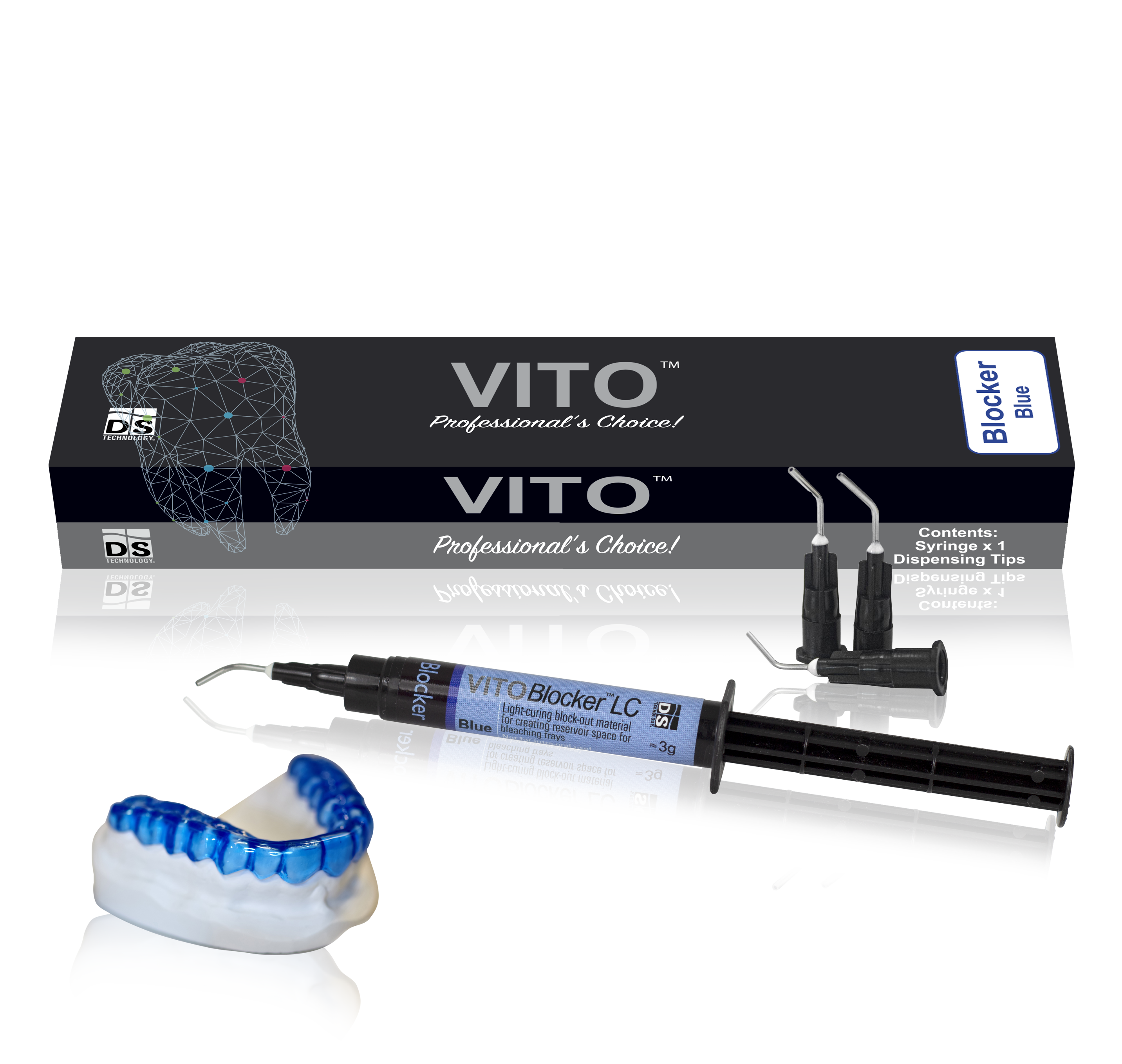 VITO Blocker LC — Light-Cured Block-Out Resin (Blue 3g Syringe)