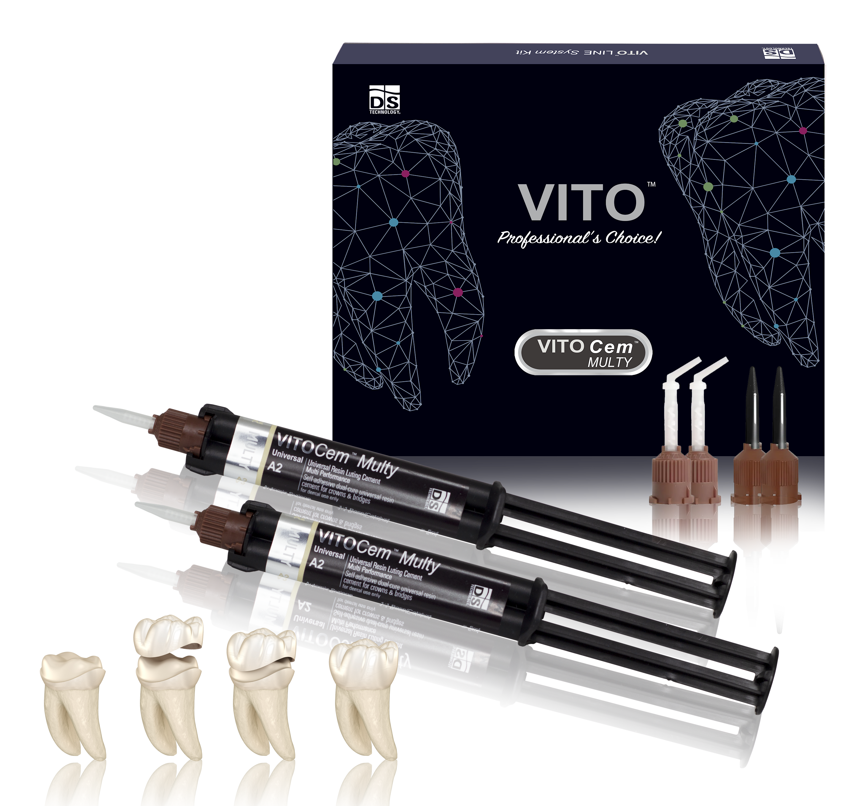 VITO Cem IMPLA — Dual-Cure Implant Resin Cement (A2 Universal 5ml × 2 Automix)