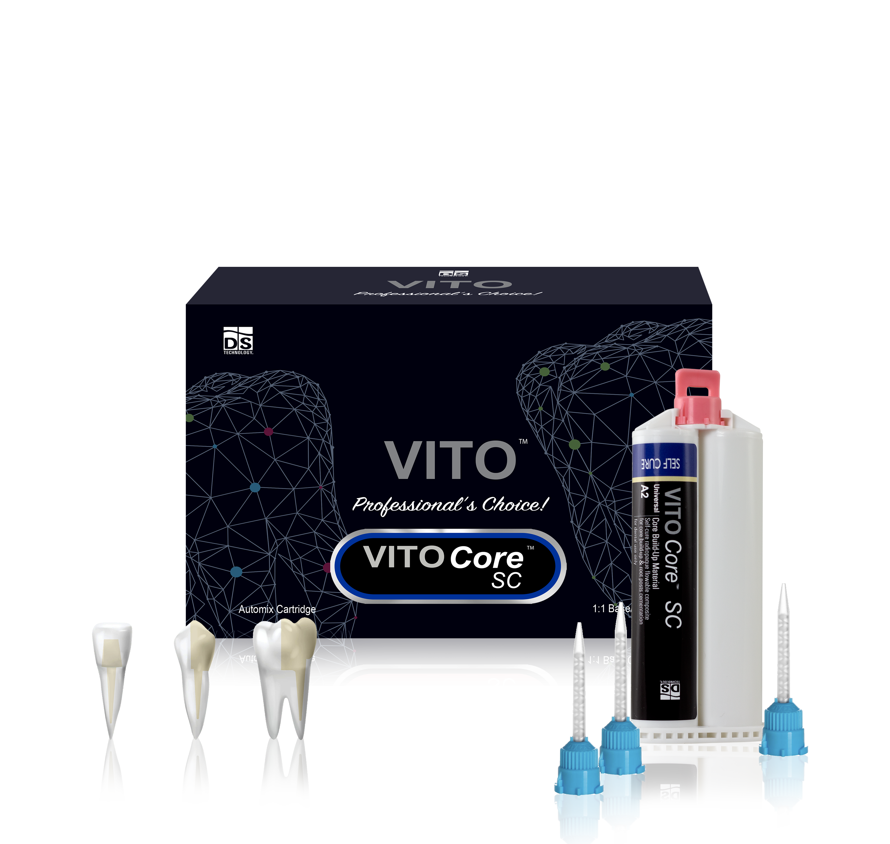 VITO Core SC — Self-Cured Core Build-Up Material (A2 Universal 50ml Automix Cartridge)