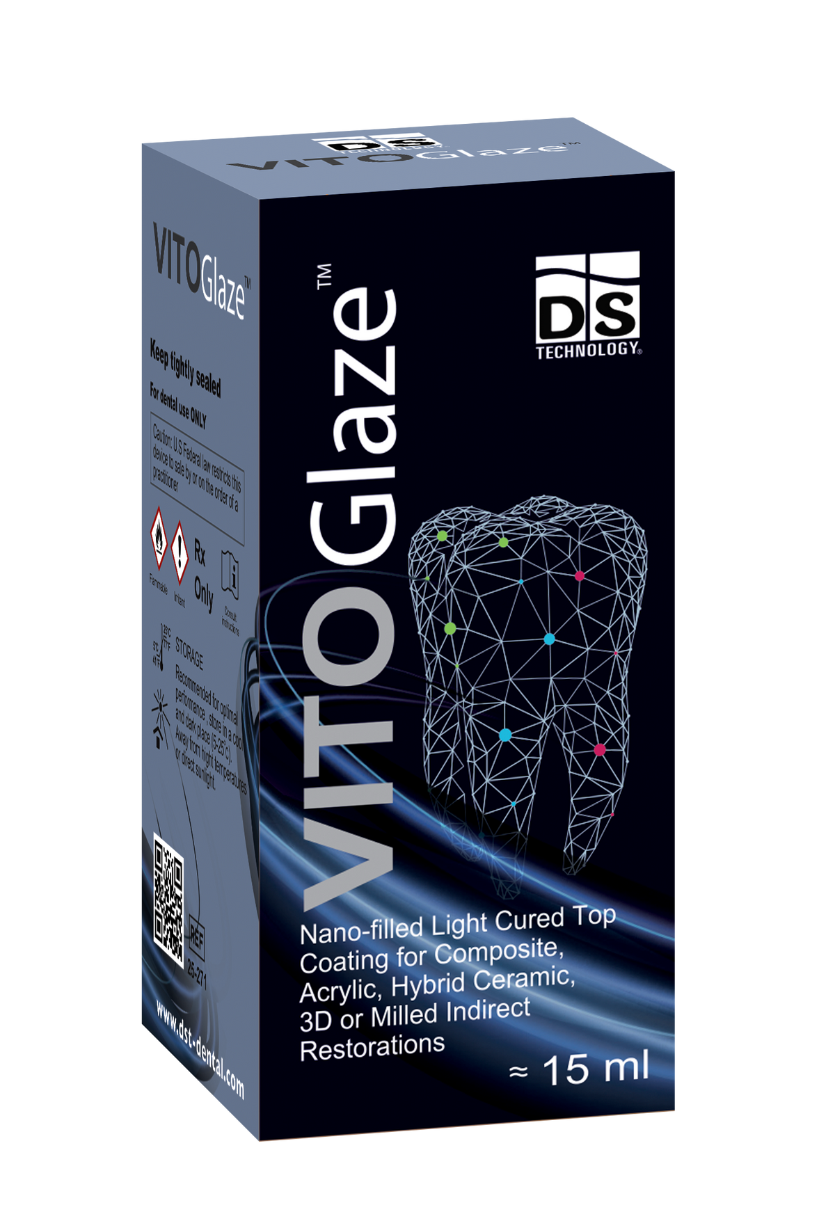 VITO Glaze — Light-Cured Denture Glaze (15ml Clear Bottle)