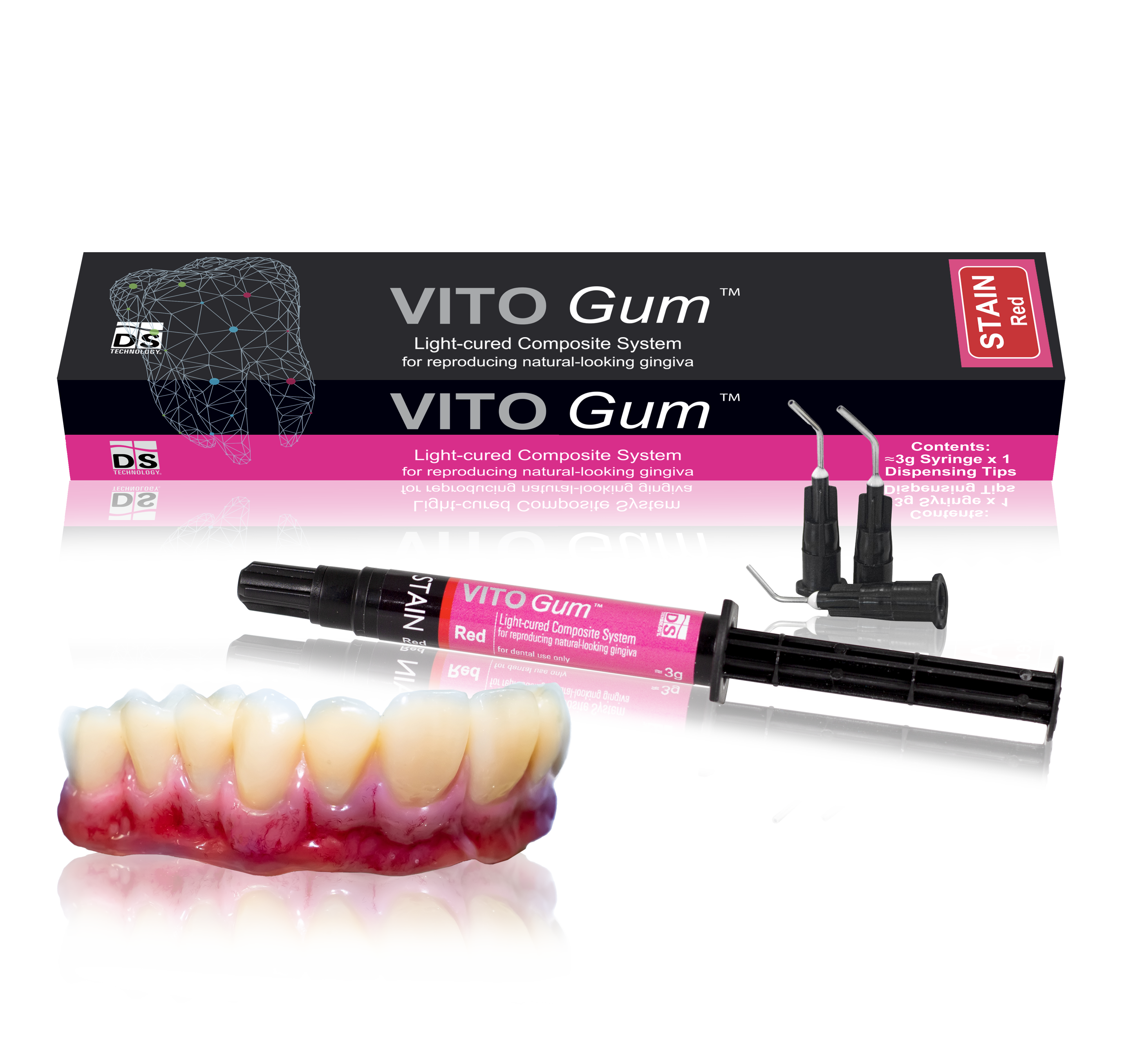 VITOGum STAIN KIT — Light-Cured Gum Characterization Stains (6 Shades × 3g Syringes)