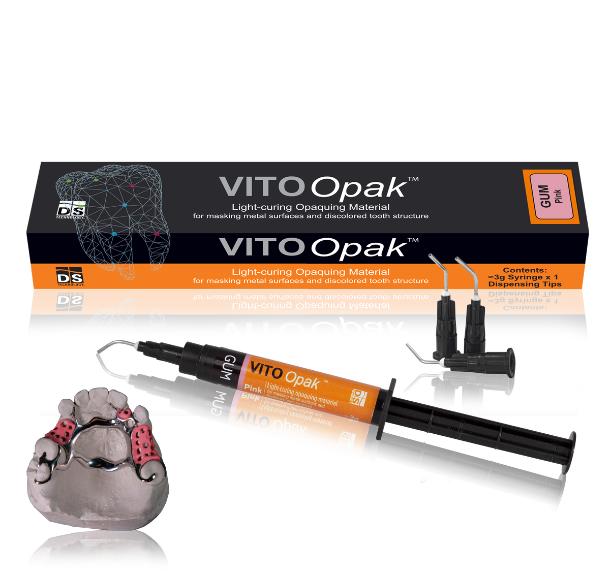 VITO Opak — Light-Cured Opaquing Material Kit (All 6 Shades, 3g × 6 Syringes)