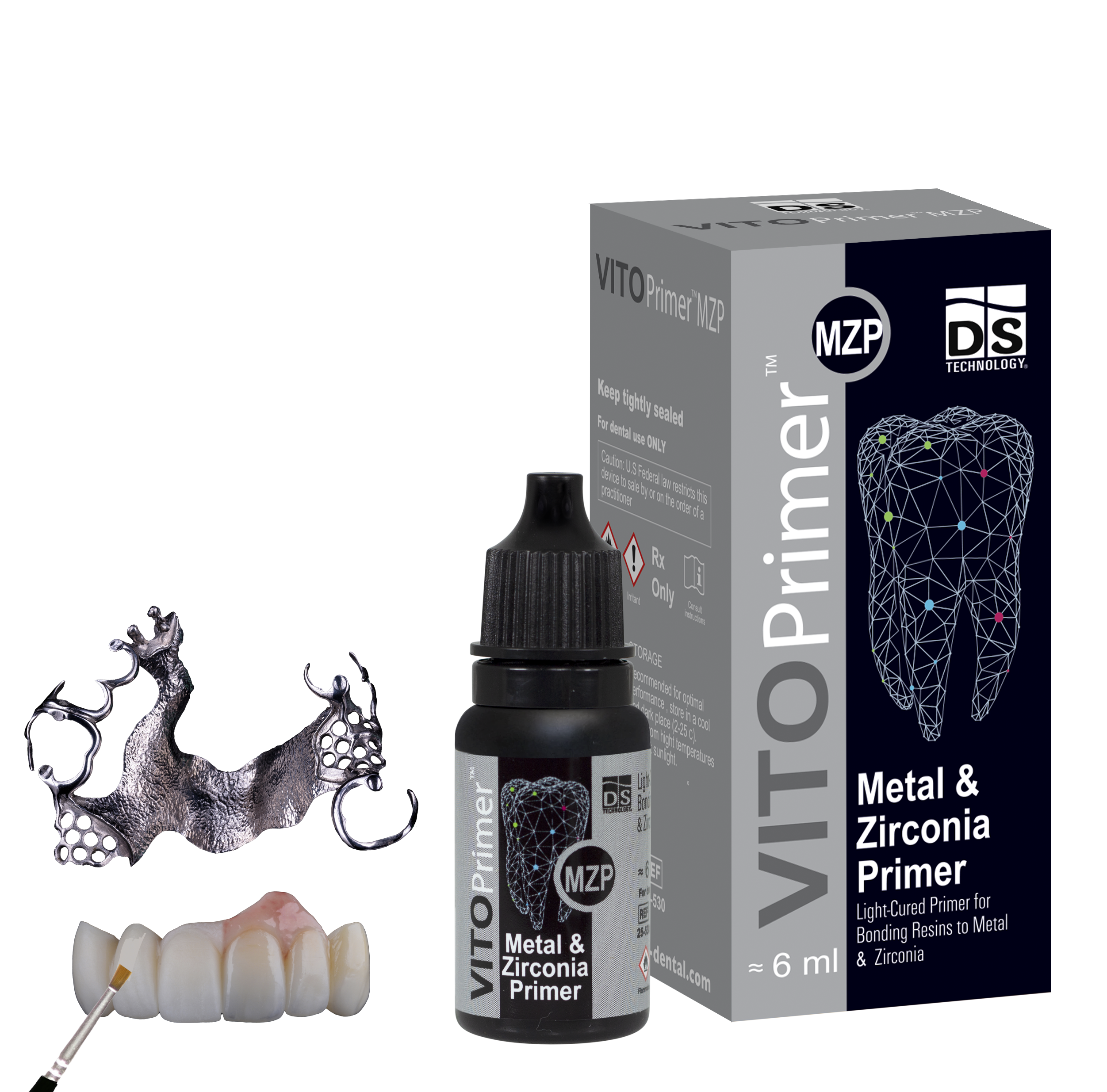 VITO Primer MZP — Light-Cured Metal & Zirconia Bonding Primer (6ml Bottle)