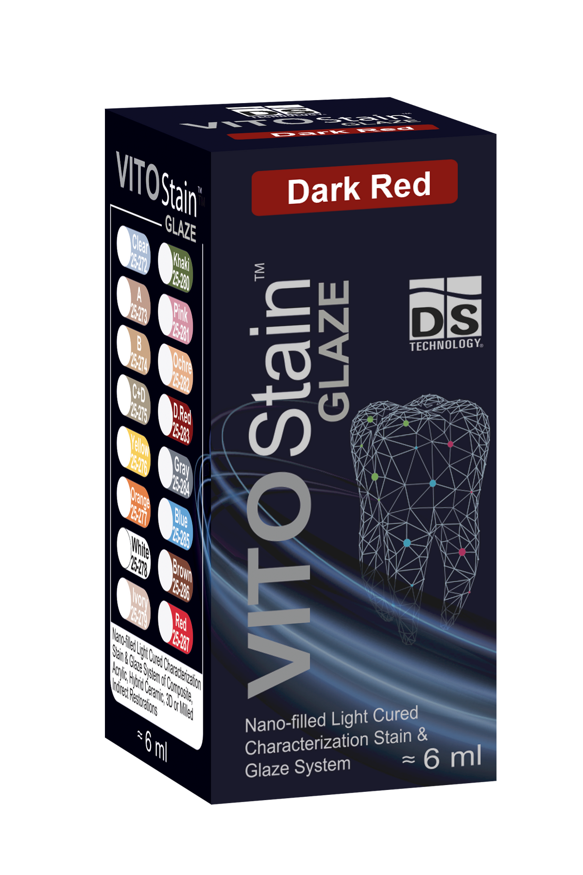 VITO Stain GLAZE — Nano-Filled Light-Cured Characterization Stain 6ml Bottle