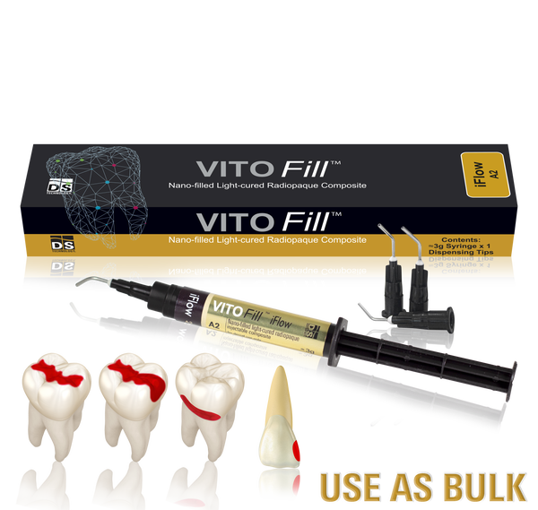 VITO Fill eFlow Complete Kit — Nano-filled Flowable Composite (All 6 Shades, 6× 3g Syringes)