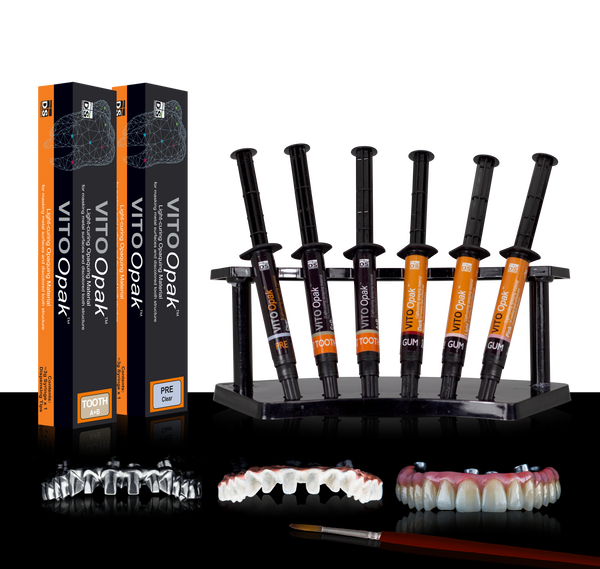 VITO Opak Light-Curing Opaquing Material - 3g Syringe, Dispensing Tip Needle x 3, Light-protective cap x 1