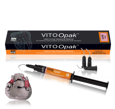 VITO Opak Light-Curing Opaquing Material - 3g Syringe, Dispensing Tip Needle x 3, Light-protective cap x 1