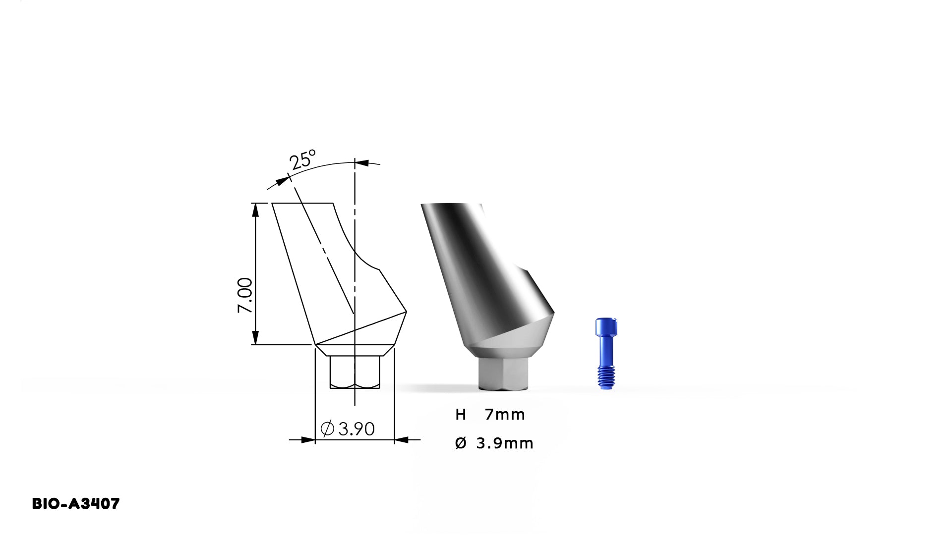 DST IMPLANT — 25° Angular Abutment (Internal Hex System, 10-Pack)