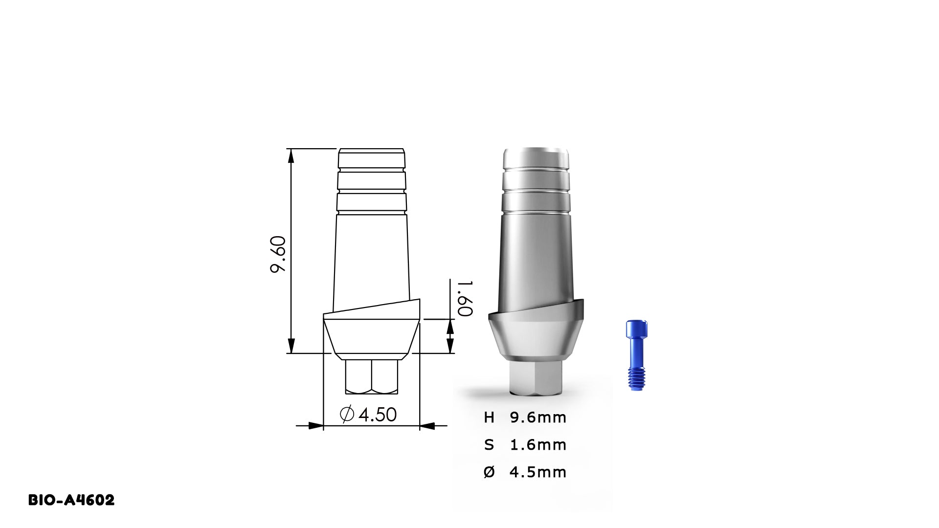 DST IMPLANT — Straight Anatomic Titanium Abutment (Internal Hex System, 10-Pack)