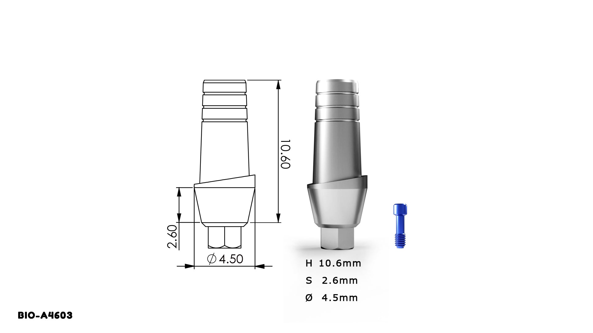 DST IMPLANT — Straight Anatomic Titanium Abutment (Internal Hex System, 10-Pack)