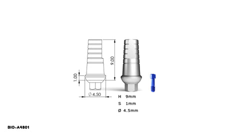 Straight Shoulder Abutment - Internal Hex system 10 Pack