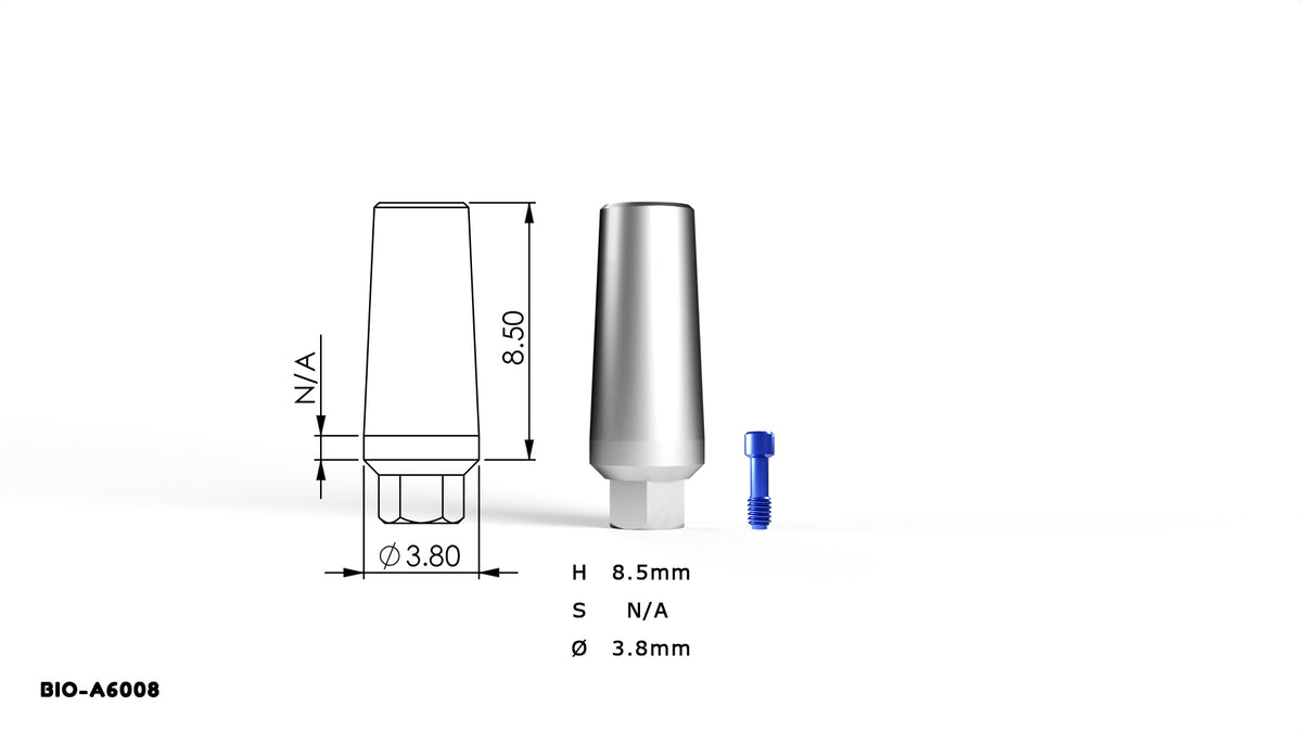 DST IMPLANT — Straight Smooth Abutment (Internal Hex System, 10-Pack)