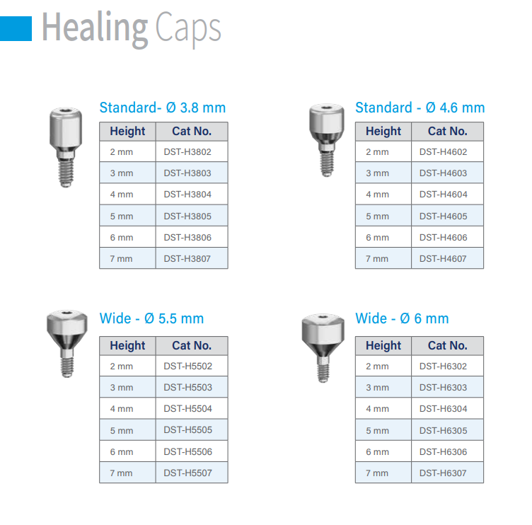 DST IMPLANT — Healing Cap (Internal Hex System, 10-Pack)