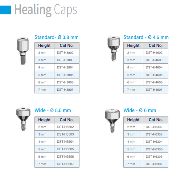 Healing Caps Standard Internal Hex System - 10 Pack